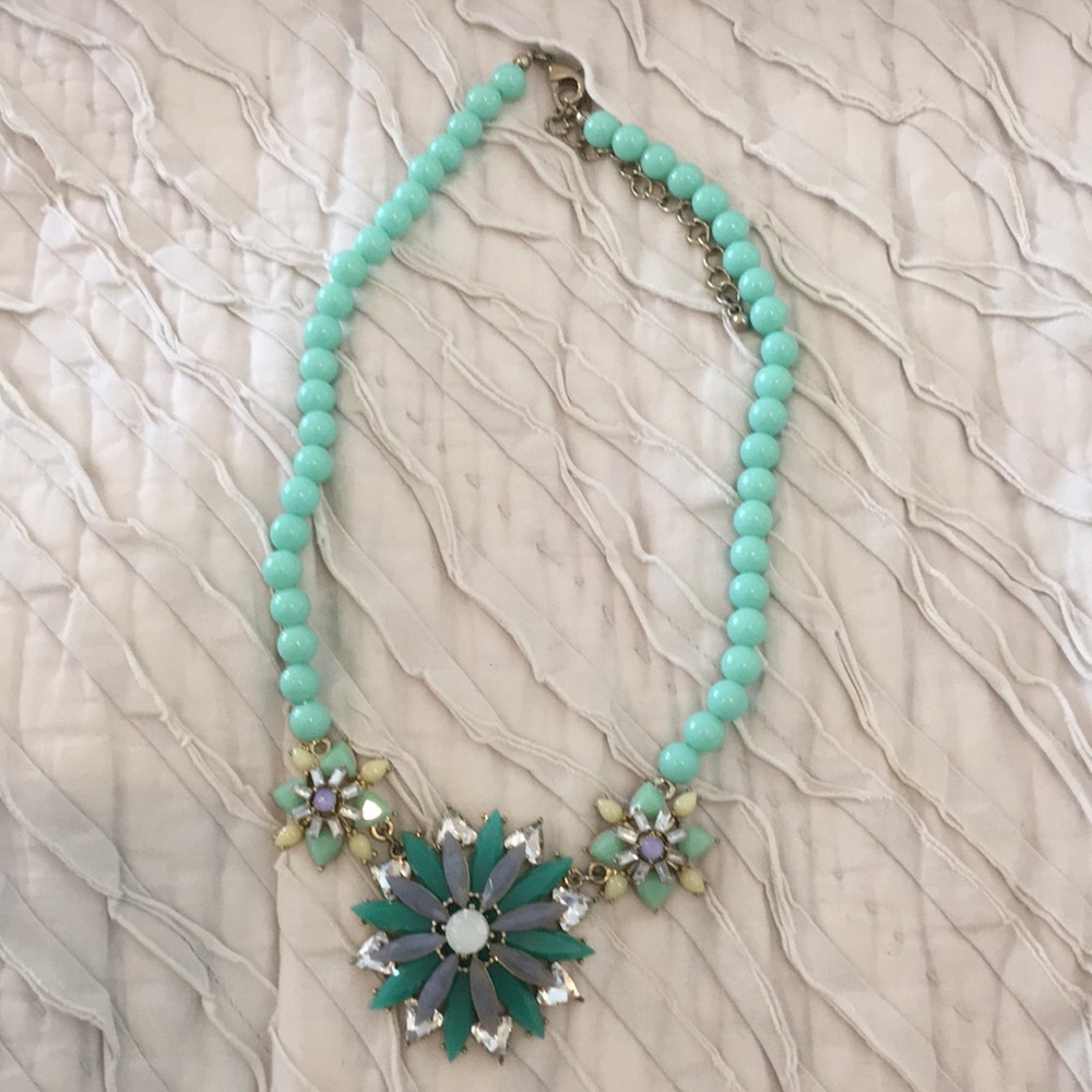 Blue flower necklace